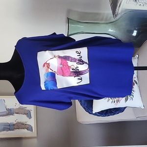 Royal blue Top with design